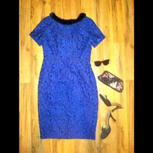 Tatyana Blue and Black Lace Pinup Dress